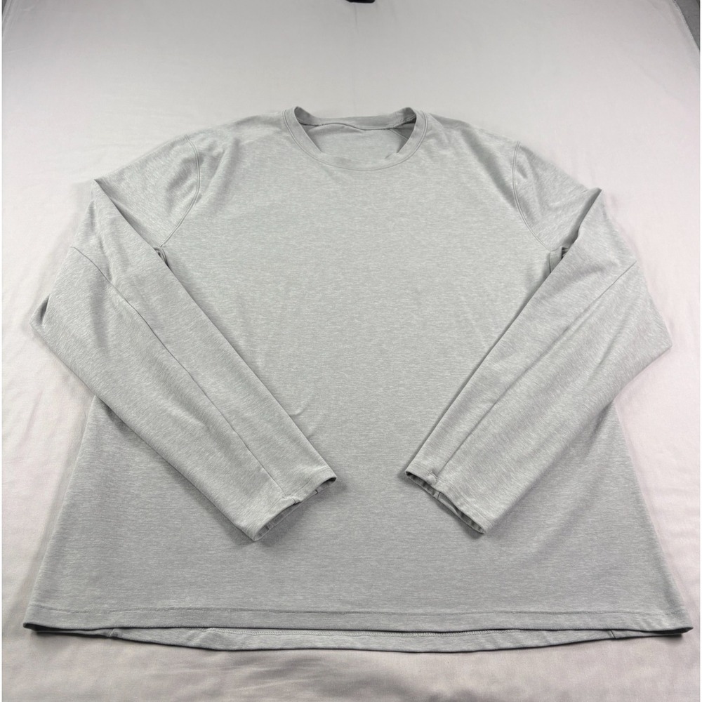Lululemon Surge Warm Shirt Men 2XL Gray Long Sleeve Stretch Athleisure Crew Neck